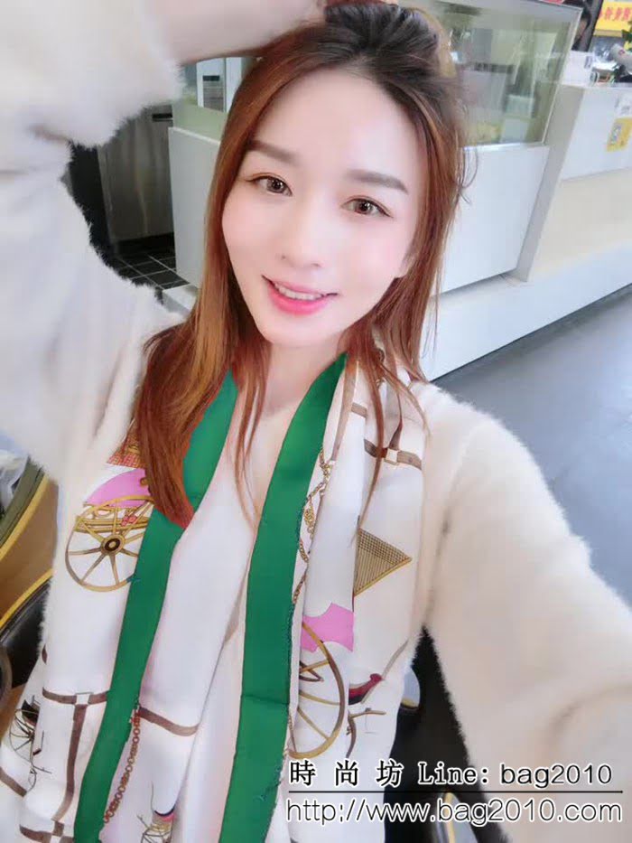 HERMES愛馬仕火爆款 2018專櫃新品真絲喬其緞長圍巾 LLWJ7815